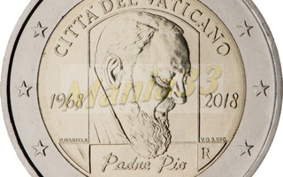 2€ Juhlaraha Vatikaani 2018 Padre Pio