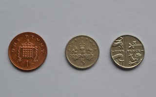 Iso-Britannia: 1 penny,5 pence