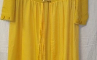 Keltainen pitkä jakkutakki, koko 38 -UNIIKKI- ROOLIASU
