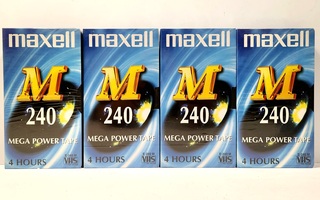 4kpl Maxell M240 VHS kasetteja (uusia)
