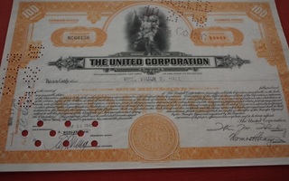 Osakekirja Yhdysvallat The United Corporation 1949