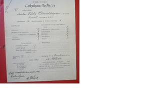Kansakoulunlukukausitodistus 1930
