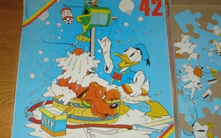 Vanha vintage Aku Ankka Pluto palapeli 42 palaa Walt Disney