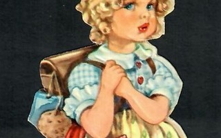 EAS 3064 - Tyttö ja selkäreppu - 1950-luvulta