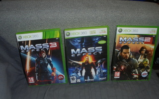 XBOX 360 pelit Mass Effect x 3 kpl