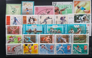 KESÄOLYMPIALAISET postimerkkejä 25 kpl