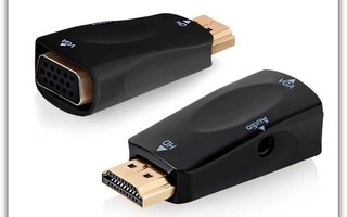 HDMI - VGA-sovitin (äänikaapelilla)
