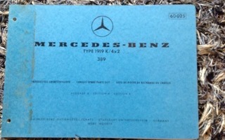 Varaosaluettelo Mercedes-Benz 389, 1919 K, kuorma-auto, 1973