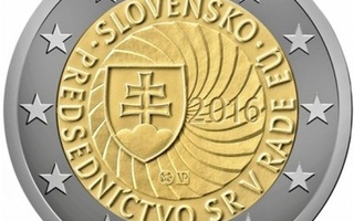 2€ Juhlaraha Slovakia 2016 EU Puheenjohtaja