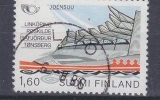 1986 Ystävyyskaupungit 1,6 mk. LLo leimalla