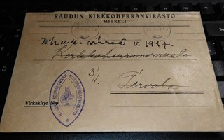 Raudun Kirkkoherranvirasto - Tervola 1948 PK600/8