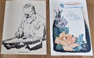 Kaksi vanhaa postikorttia: Karjalan ääni ja Till mor