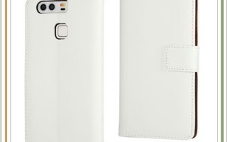 Huawei P9 - Valkoinen lompakkokuori & suojakalvo #21104