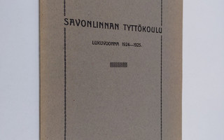 Savonlinnan tyttökoulu lukuvuonna 1924-1925