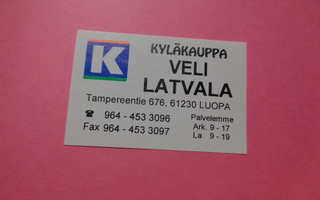 TT-etiketti K Kyläkauppa Veli Latvala, Luopa