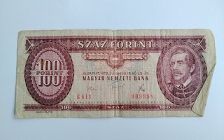 Unkari 100 Forinttia 1975, käytetty seteli