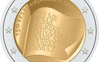 2€ Juhlaraha Viro 2022 Kirjailijayhdistys 150V