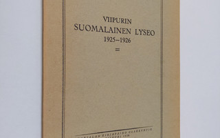 Viipurin suomalainen lyseo 1925-1926