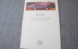 1994 Mercedes-Benz hinnasto esite - 50s - Saksa