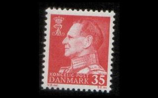 Tanska 412x ** Frederik IX 35 öre punainen x-paperi (1963)