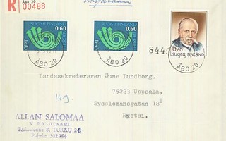 1973 Eurooppa ym kaunisleimainen R-kirje Ruotsiin