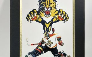 Aito Florida Panthers NHL litografia 1990-luku kehystetty