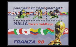 Malta 1047-9BL17 ** Jalkapallon MM-kilpailut (1998)