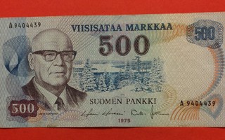 500 markkaa 1975 Kekkonen, kunto 7-8. (KD20)