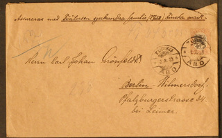# 19226 # Kolmannen painoluokan vakuutettu kirje Saksaan