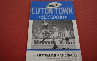 Käsiohjelma Luton - Australian maajoukkue 23.10.1970