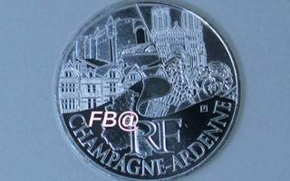 10 euro hopeaa RANSKA 2011 maakuntaraha CHAMPAGNE-ARDENNE