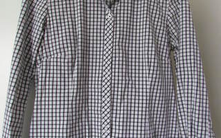 Lindex musta/valko ruudullinen paitapusero 42