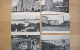 VANHA Postikortti Haitarikortti 6 Kuvaa Helsinki 1900-l
