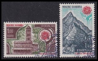 Andorra Fr 290-1 o Europa vanhoja rakennuksia (1978)