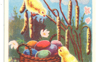 Tiput ja munakori - vanha pääsiäiskortti