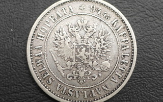 1 markka 1874 hopea #2053