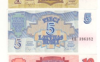 Latvia  1 , 2   ja 10 Rupli 1992 pakkasileitä