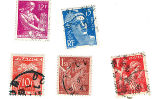 Vanhoja postimerkkejä Ranska 55 kpl