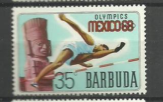 OLYMPIALAISET urheiluaiheinen sarja BARBUDA 1968 **