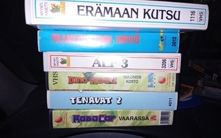 6 kpl VHS piirrettyjä pakettina ( SIS POSTIKULU  )