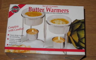 Butter warmers (voi-/kastikelämmitin), 2 kpl
