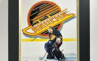 Aito Vancouver Canucks NHL litografia 1990-luku kehystetty