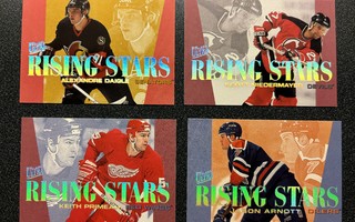 1995-96 Ultra Rising Stars  0,40 eur kpl tai 4 kpl  1,2 euro