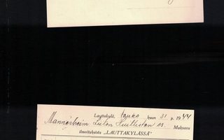 Firmakortti: Lauttakylä -lehti 1944