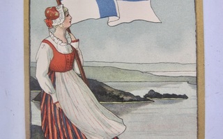 VANHA Postikortti Suomen Lippu ym Kulk. Kenttäposti 1939