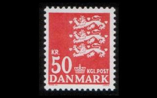 Tanska 827 ** Vaakuna 50 kr punainen (1985)