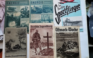 Saksalaisia sodanaikaisia lehtiä 6 kappaletta