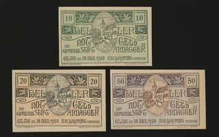 Itävalta Notgeld 10, 20, 50 Heller, Stift Ardagger 1920