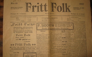 Sanomalehti  Fritt Folk  18.1.1907