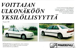 Peugeot 405 Vestatec korisarjat -esite 1988